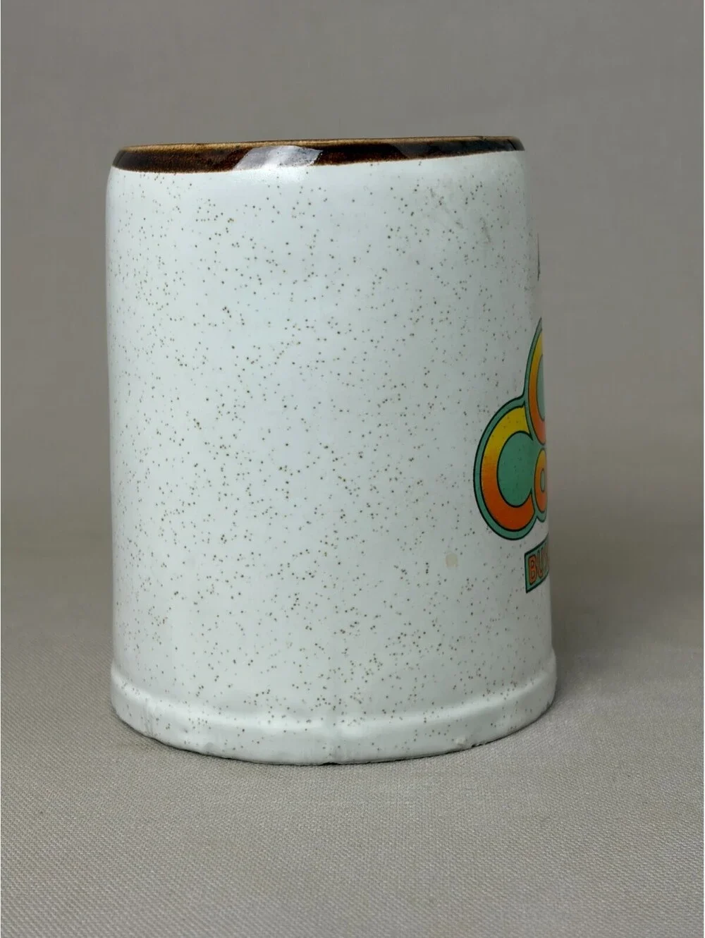 Vintage Busch Gardens The Old Country Coffee Mug Beer Stein Speckled Stoneware